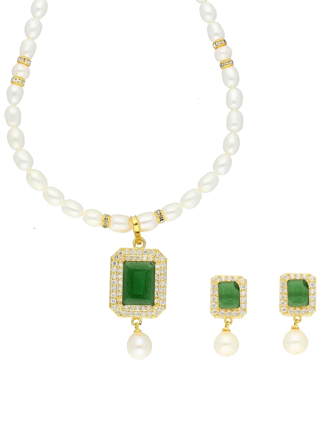 

Sri Jagdamba Pearls Dealer Gold-Plated Pearls Studded & Beaded Jewellery Set