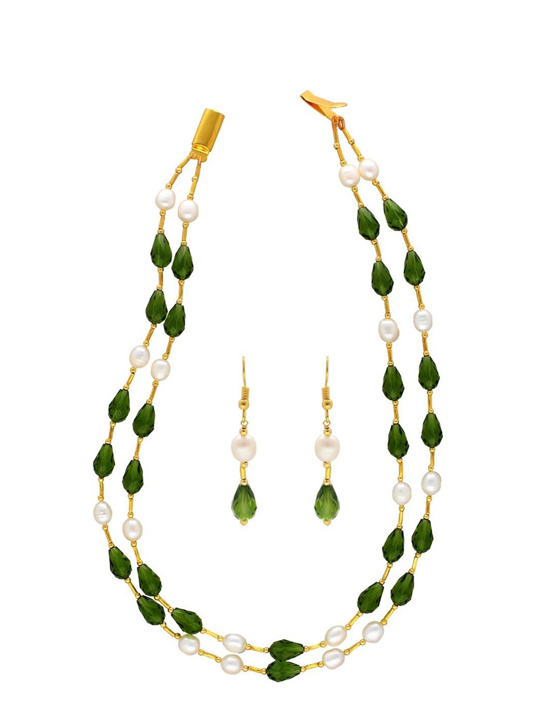 

Sri Jagdamba Pearls Dealer Gold-Plated Pearl Beaded Jewellery Set