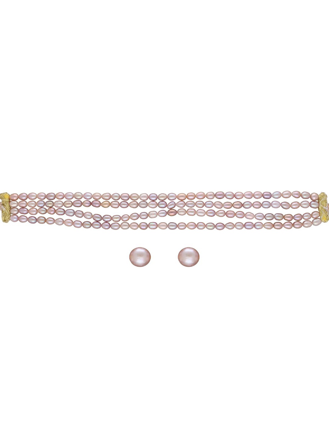 

Sri Jagdamba Pearls Dealer Gold-Plated Pearls Beaded Layered Choker Jewellery Set