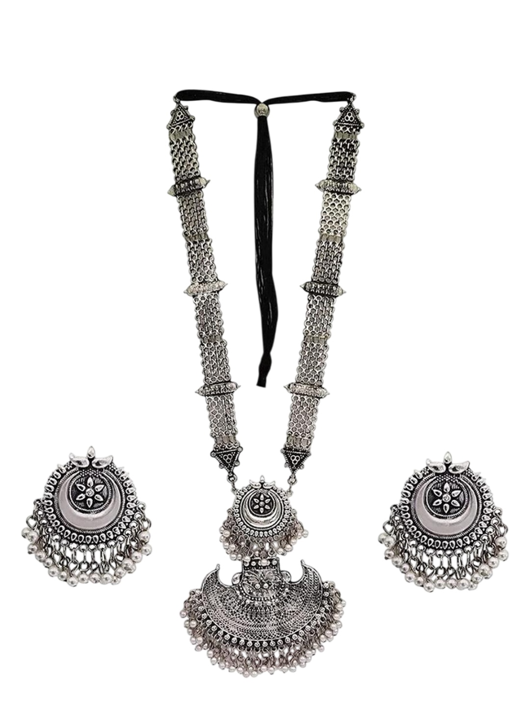 

JMBW INTERNATIONAL Beaded Jewellery Set, Silver