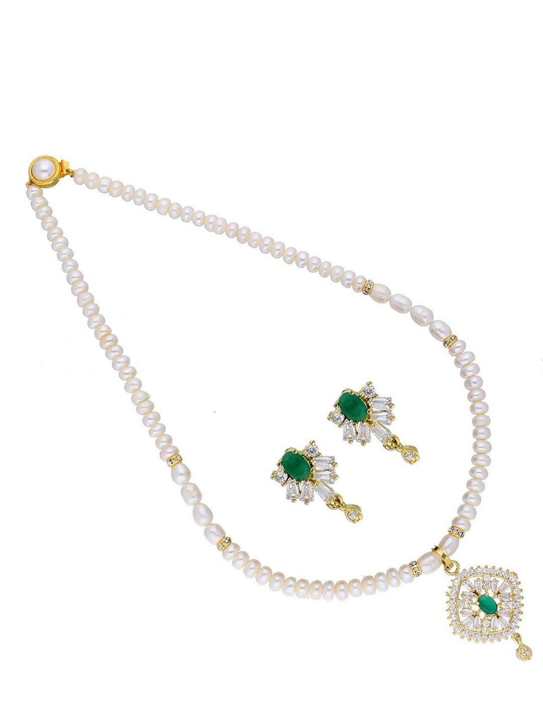 

Sri Jagdamba Pearls Dealer Gold Plated Pearls Studded & Beaded Jewellery Set