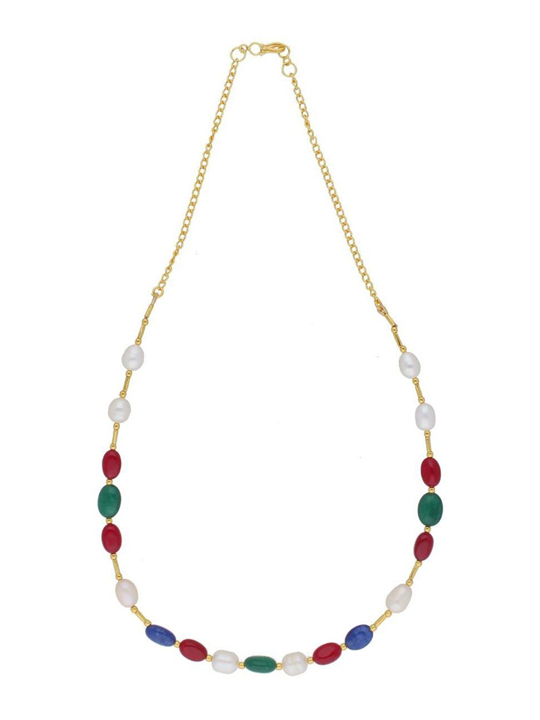 

Sri Jagdamba Pearls Dealer Gold-Plated CZ Beaded Jewellery Set