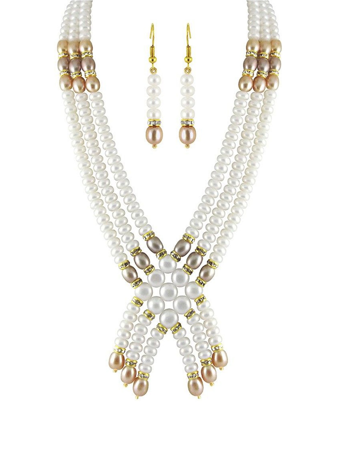 

Sri Jagdamba Pearls Dealer Gold-Plated Pearl Beaded Jewellery Set