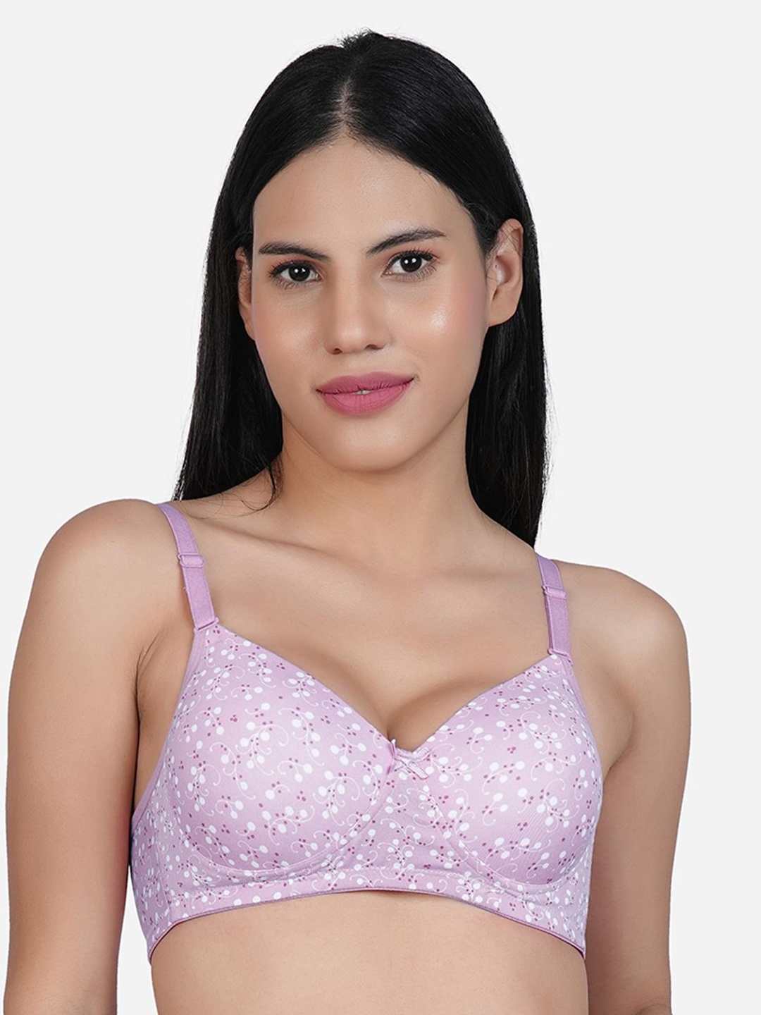 

SHYAM SONS FLAIR Women Floral Full Coverage Lightly Padded Bra, Purple