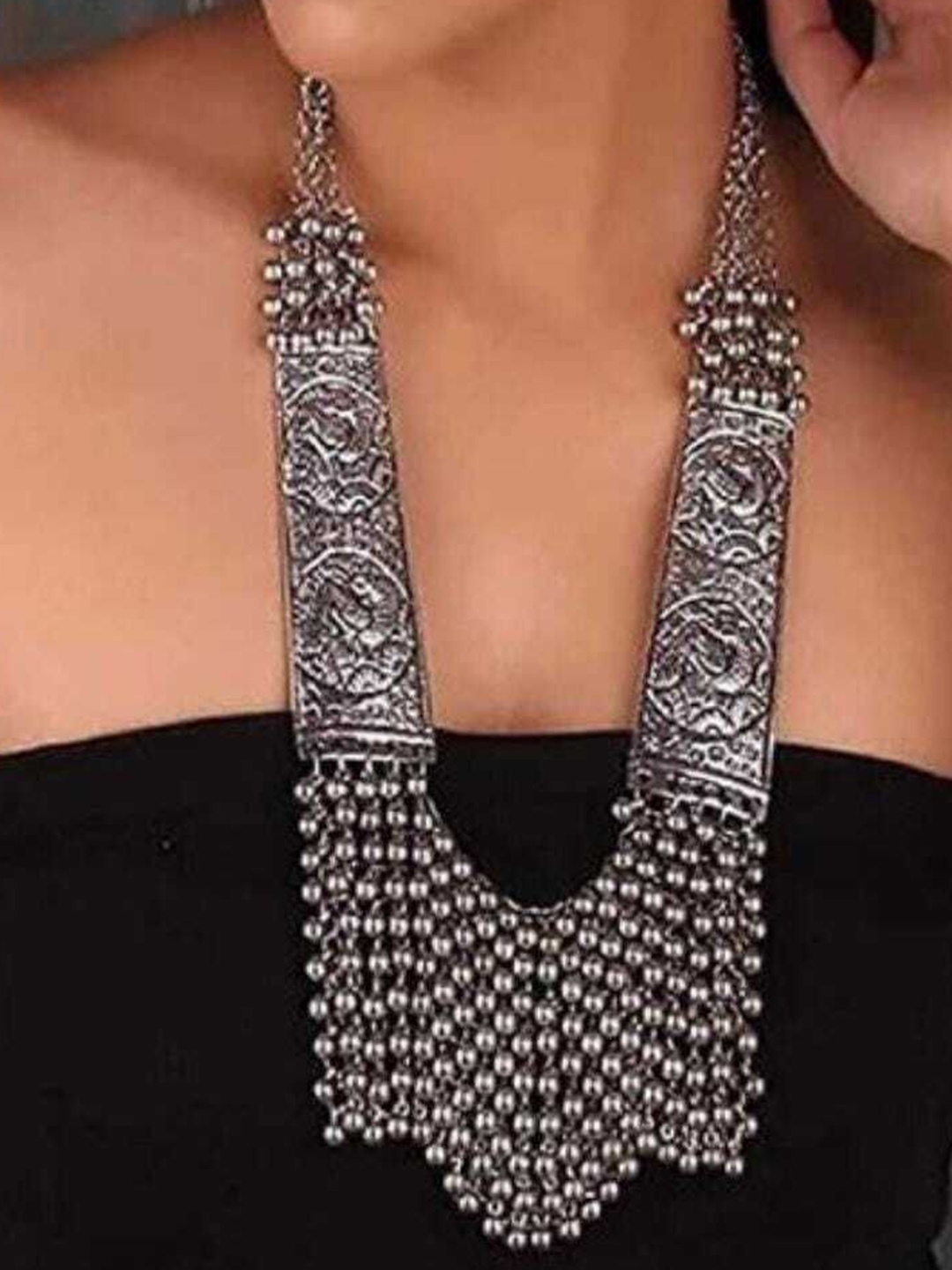 

JMBW INTERNATIONAL Oxidised Necklace, Silver