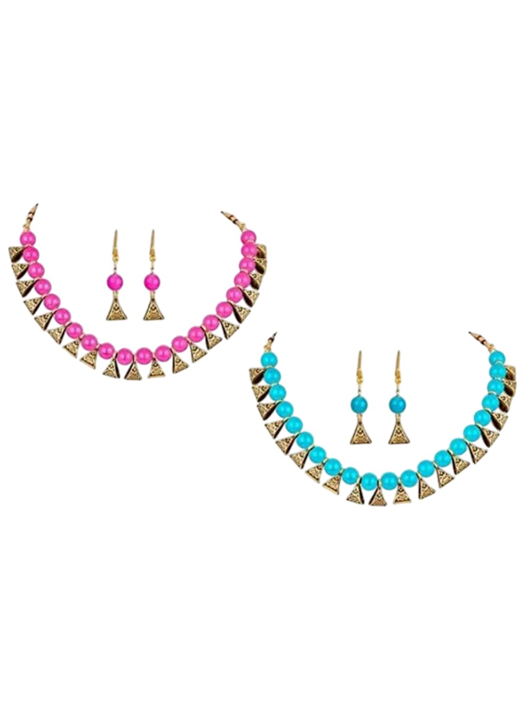 

JMBW INTERNATIONAL Beaded Jewellery Set, Pink