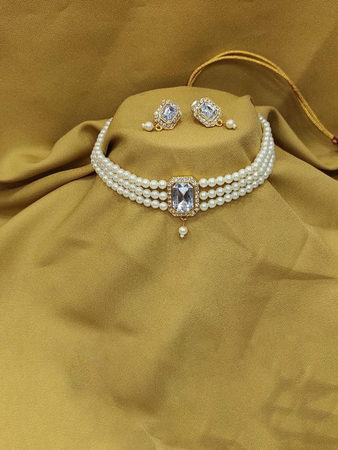 

JMBW INTERNATIONAL Gold Plated Pearl Beaded Jewellery Set, White