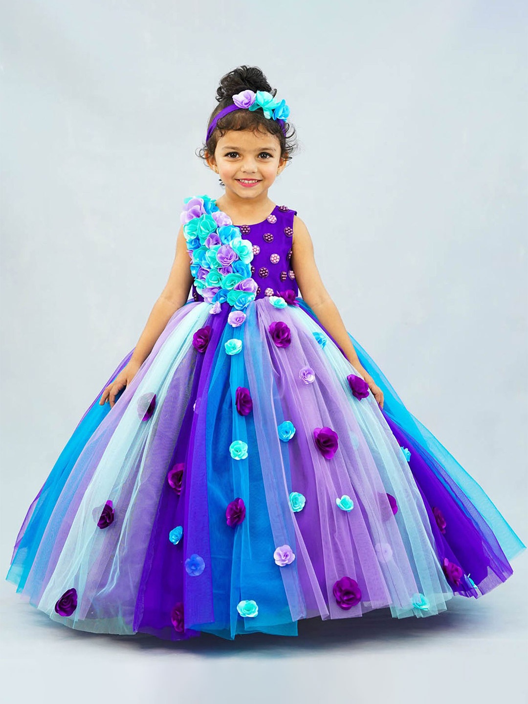 

Li & Li Boutique Girls Floral Embellished Gown Dress, Purple
