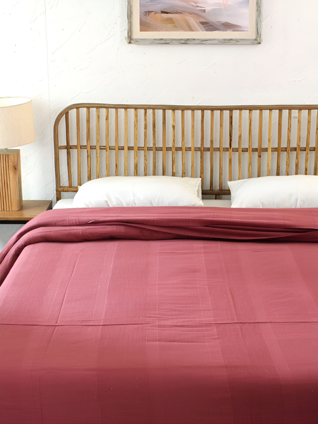 

House This Herringbone Maroon Pure Cotton Double Queen Size Duvet Cover