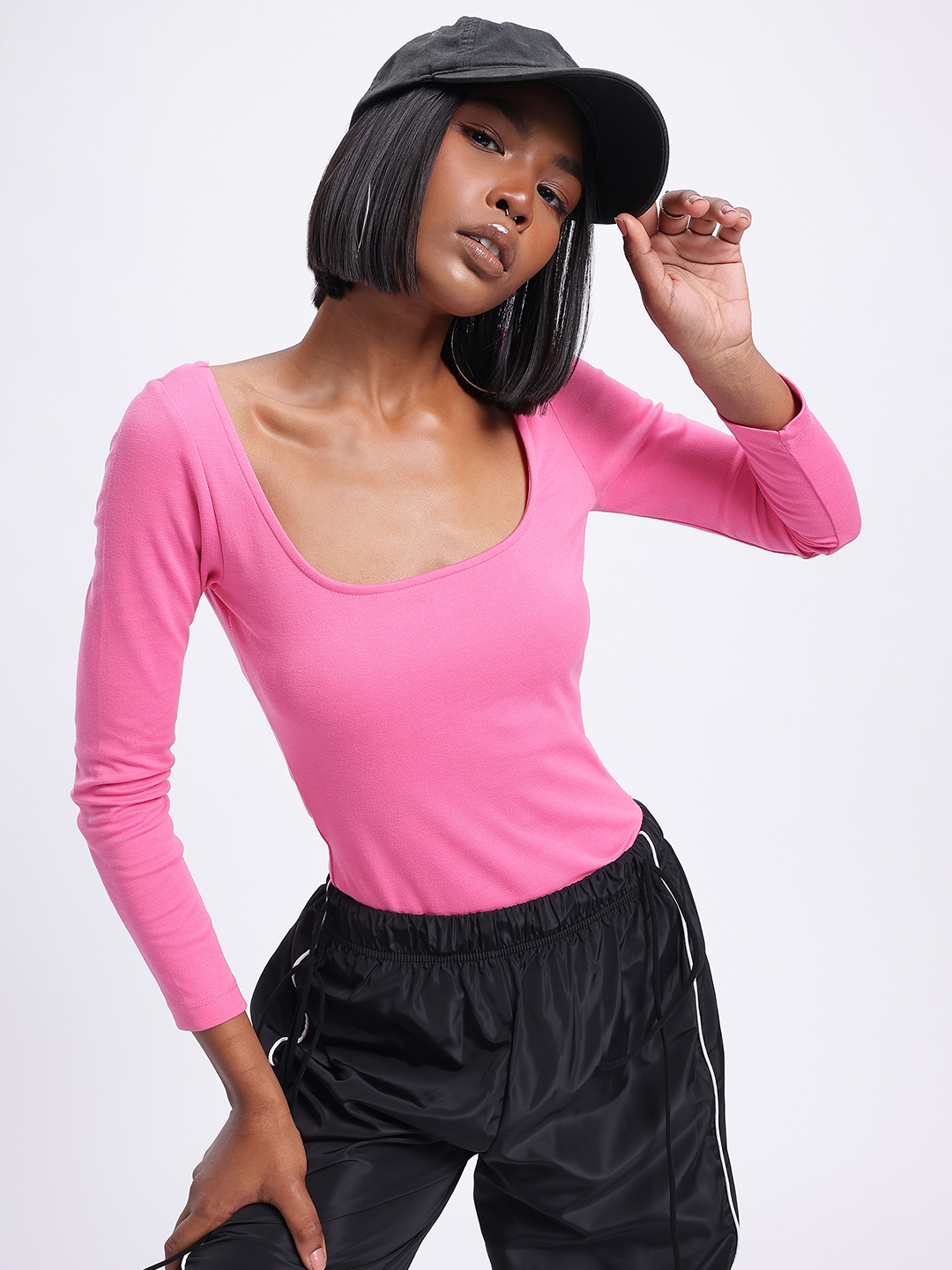 

glitchez Chillax Collection Scoop Neck Bodysuit, Pink