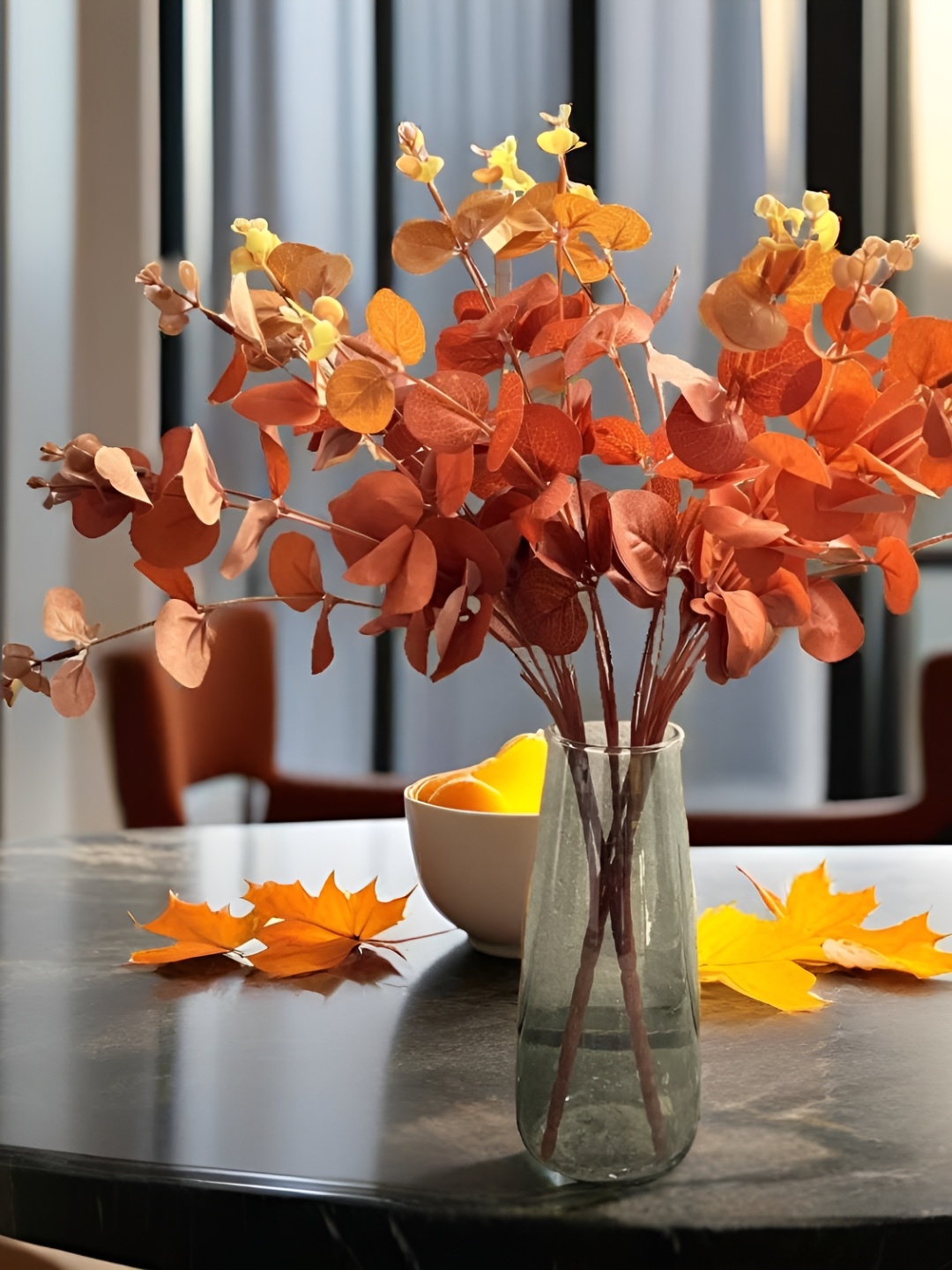 

Akaar Orange Colored Eucalyptus Artificial Plant