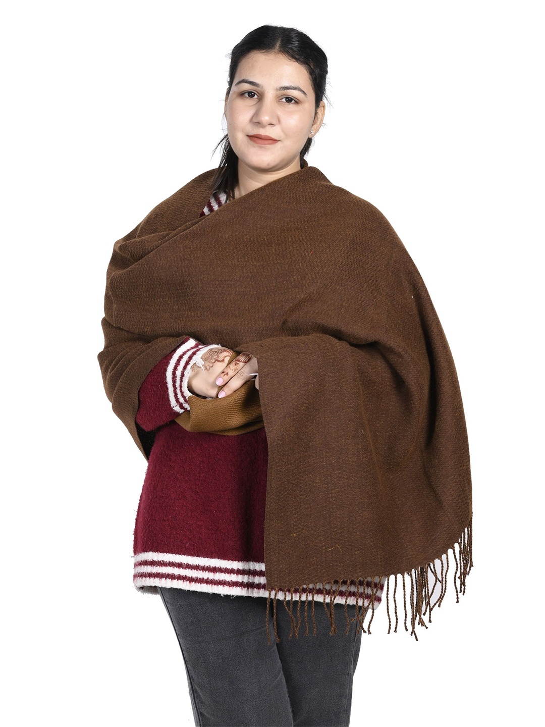 

Calvadoss Women Winter Stole, Brown