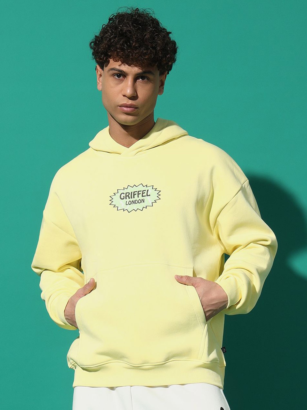

GRIFFEL Men Printed Sweatshirt, Yellow