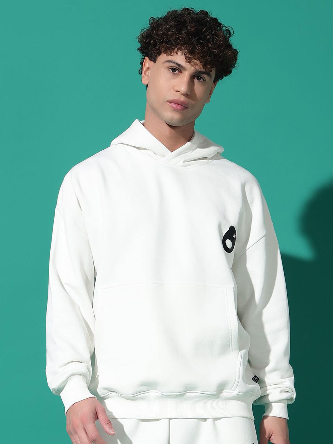 

GRIFFEL Men Long Sleeves Hooded Sweatshirt, White