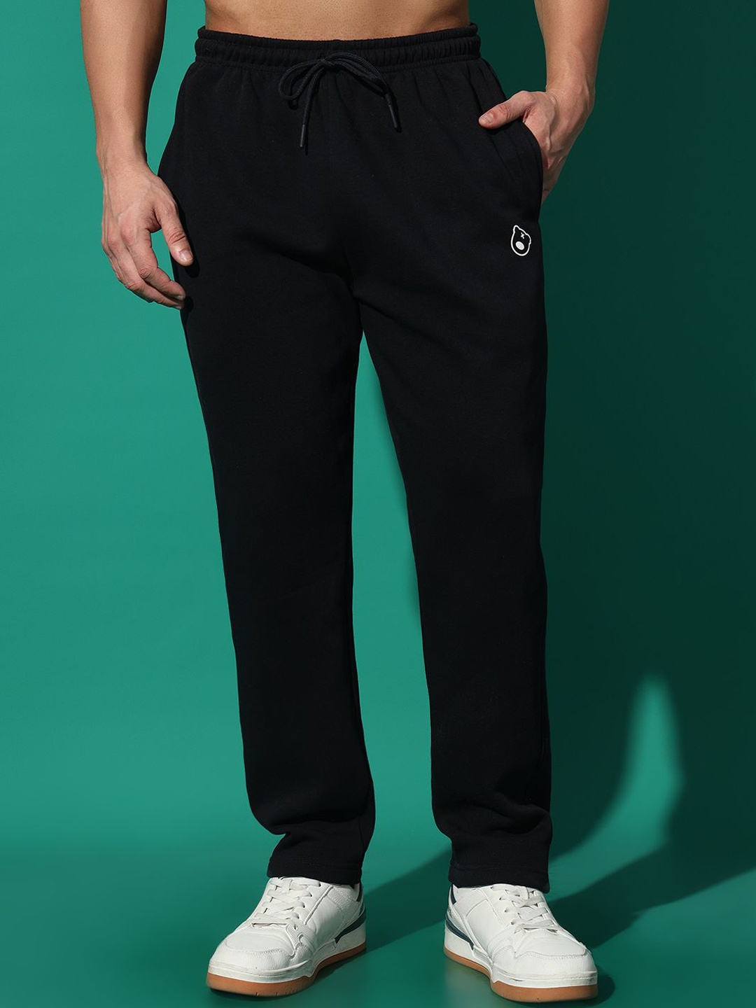 

GRIFFEL Men Fleece Track Pants, Black