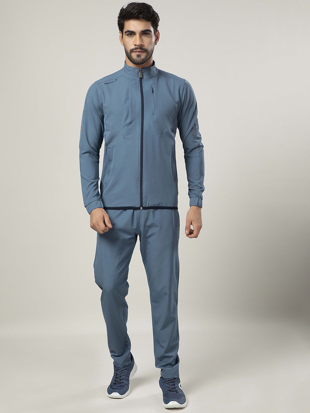 

SPORT SUN Men Mid-Rise Running Track Suit, Blue