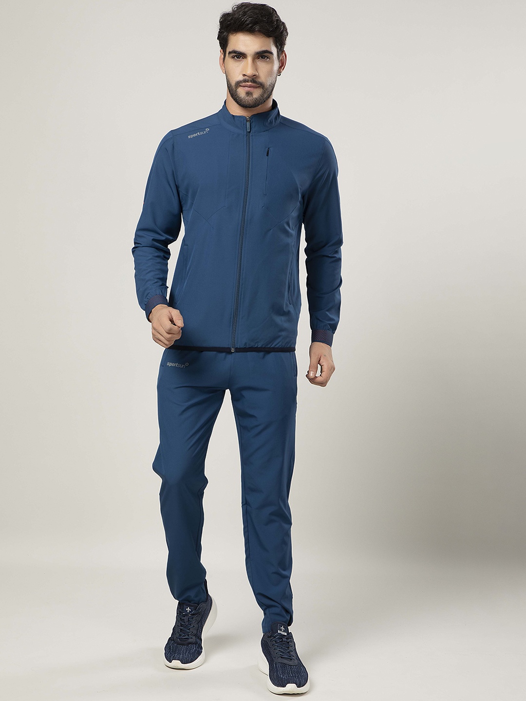 

SPORT SUN Men Mid-Rise Running Track Suit, Blue