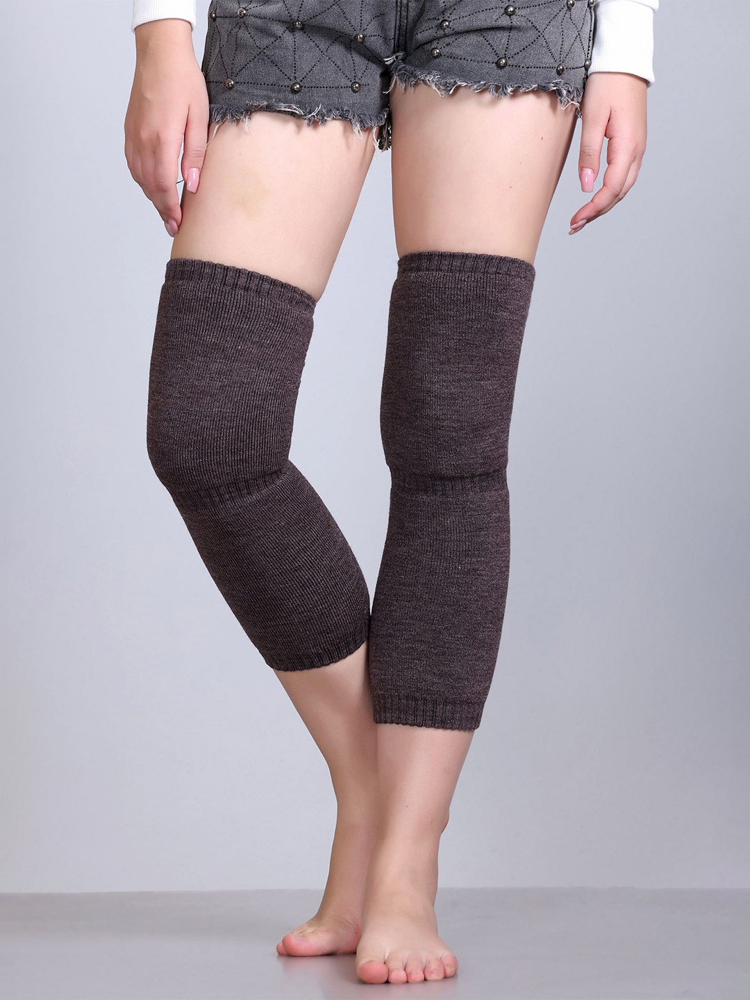 

513 Unisex Above Knee Leg Warmer Socks, Brown