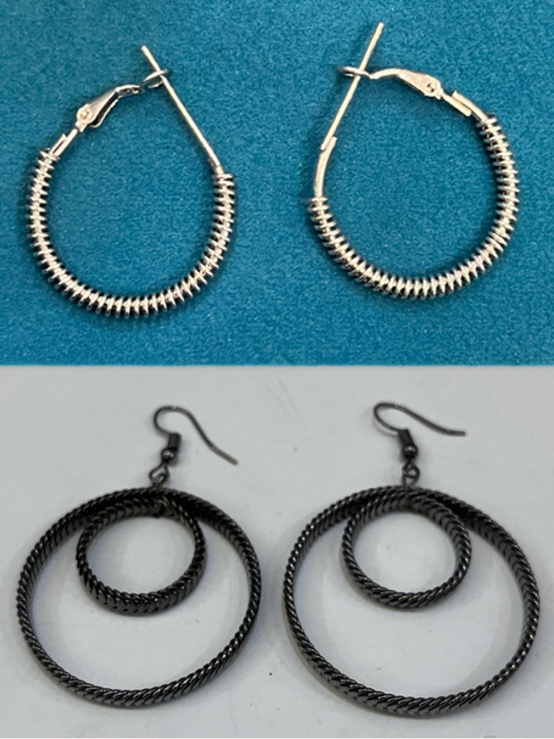 

Palli Creation Pack of 4 Contemporary Hoop Earrings, Black