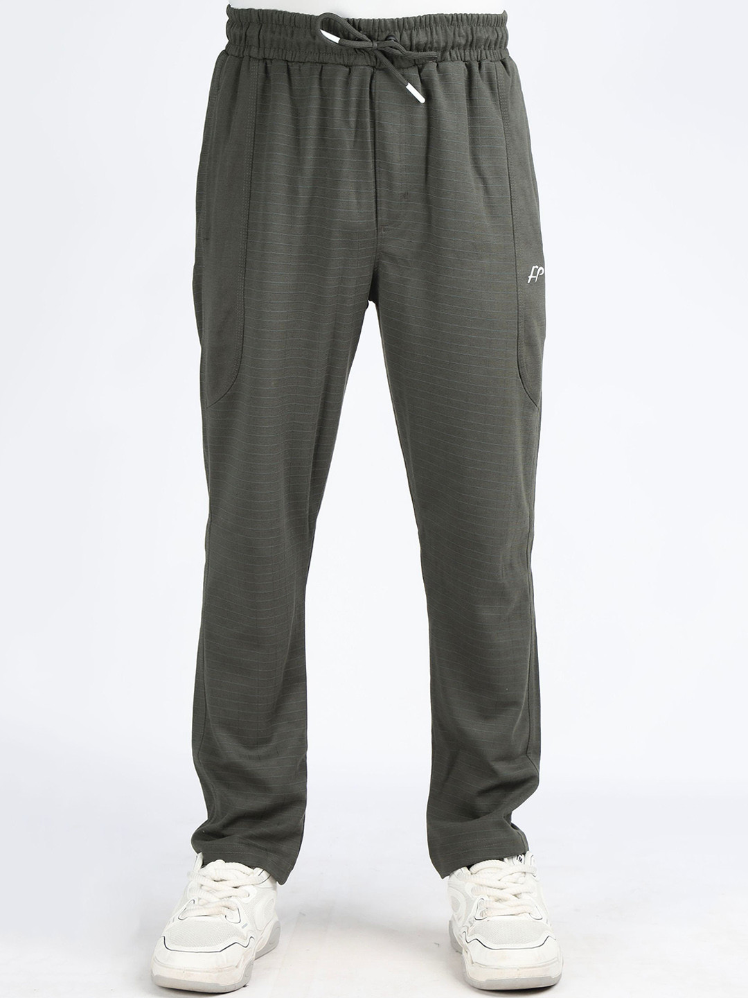 

FCKPLUS Men Plus Size Cotton Mid Rise Track Pants, Grey