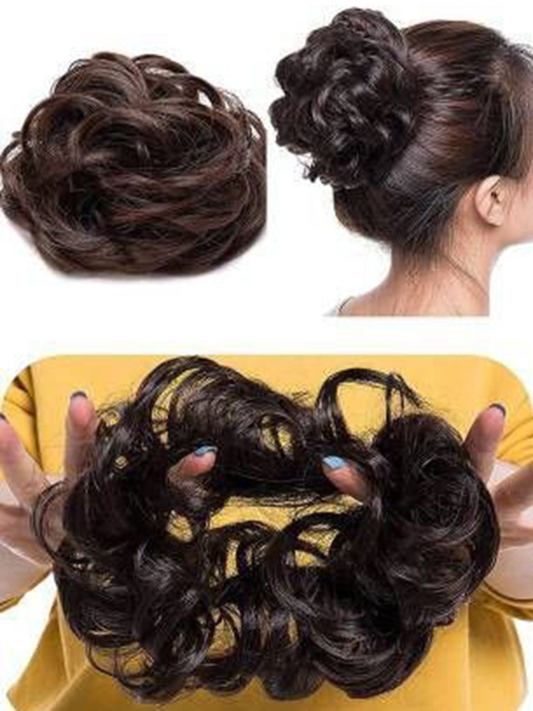 

CRIBE Rafal Halo Curly Bun Hair Extension - Brown