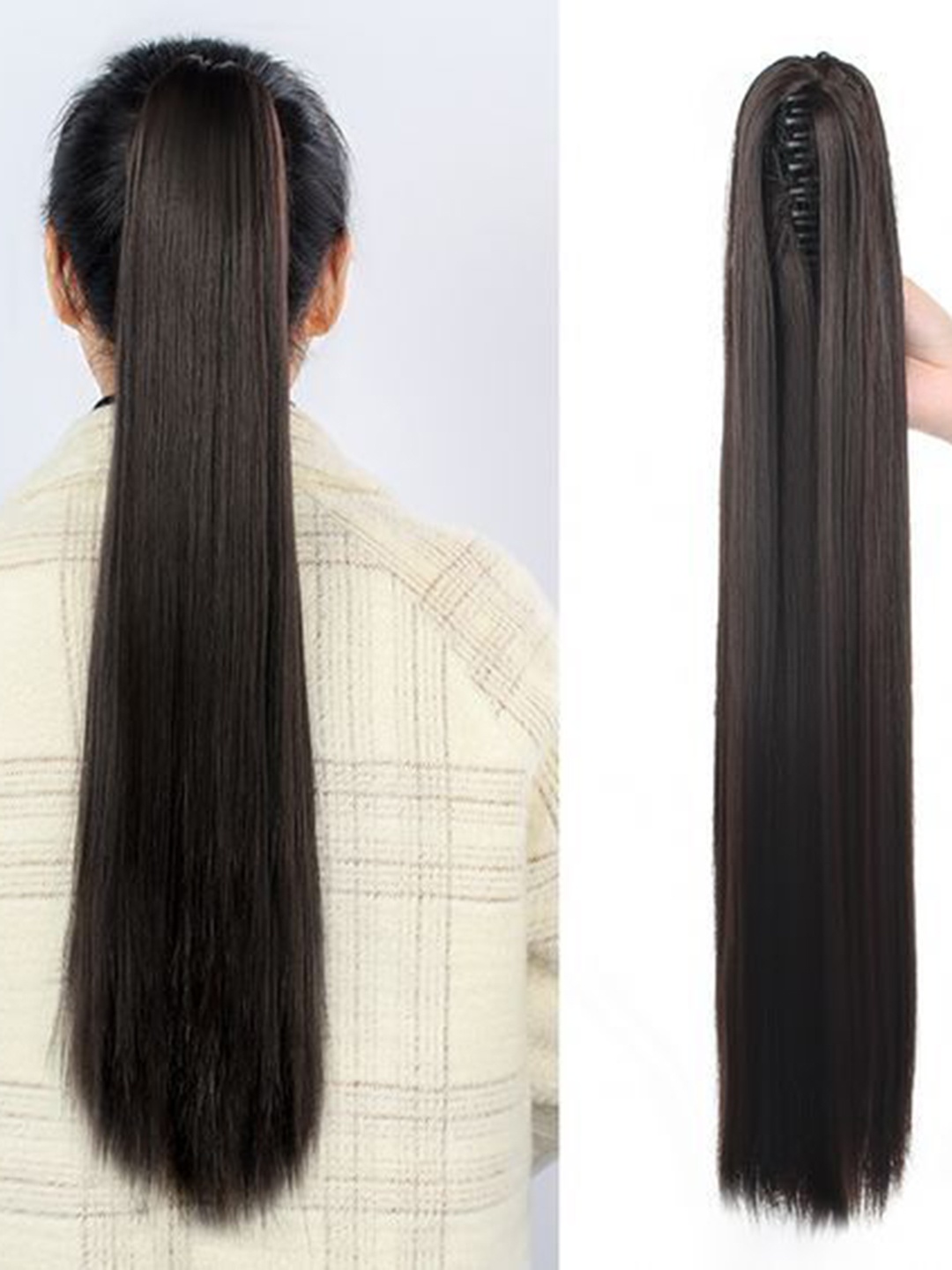 

CRIBE Clip In Straight Ponytail Hair Extension - Brown