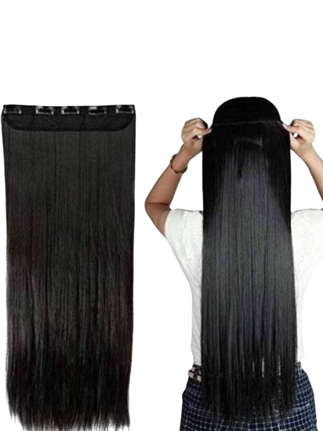 

CRIBE Clip-In Straight Locks Hair Extension - Black