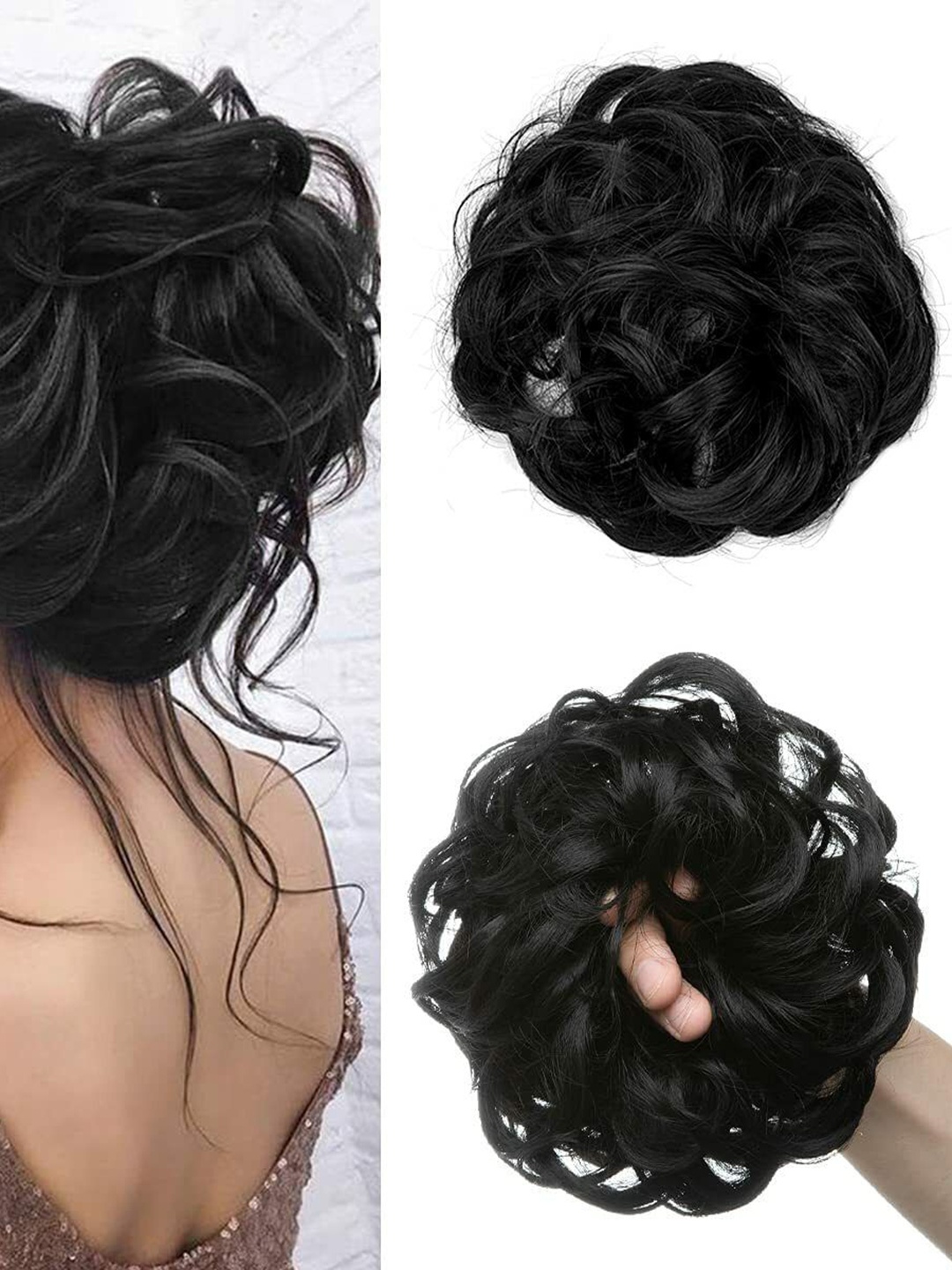

CRIBE Rafall Halo Wavy Bun Hair Extension - Black