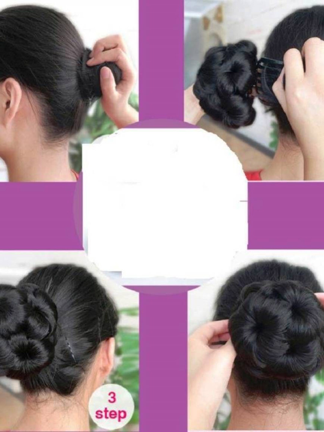 

CRIBE Tape In Wavy Bun Clip Flower Juda Hair Extension - Black