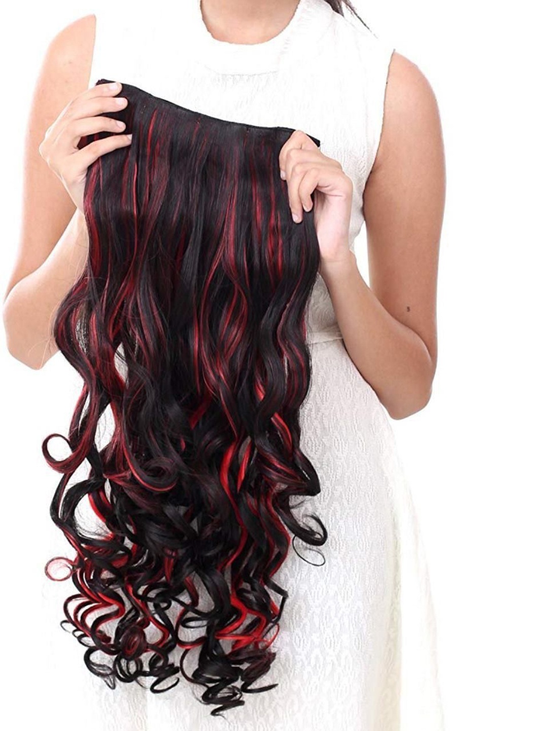 

CRIBE Clip-In Wavy Locks Hightlight Locks Hair Extensions - Red
