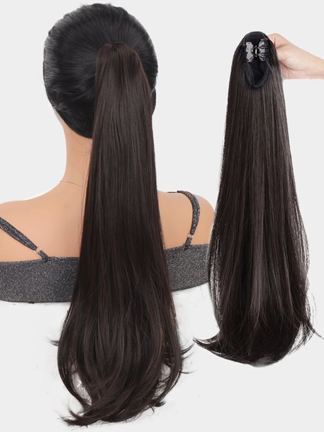 

CRIBE Clip-In Straight Ponytail Claw Hair Extension - Brown