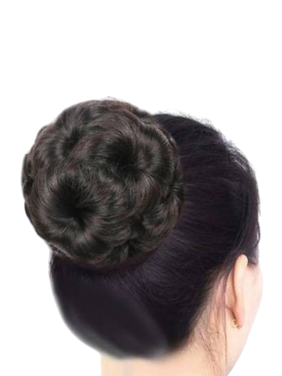 

CRIBE Clip-In Curly Wavy Bun Hair Extension - Brown