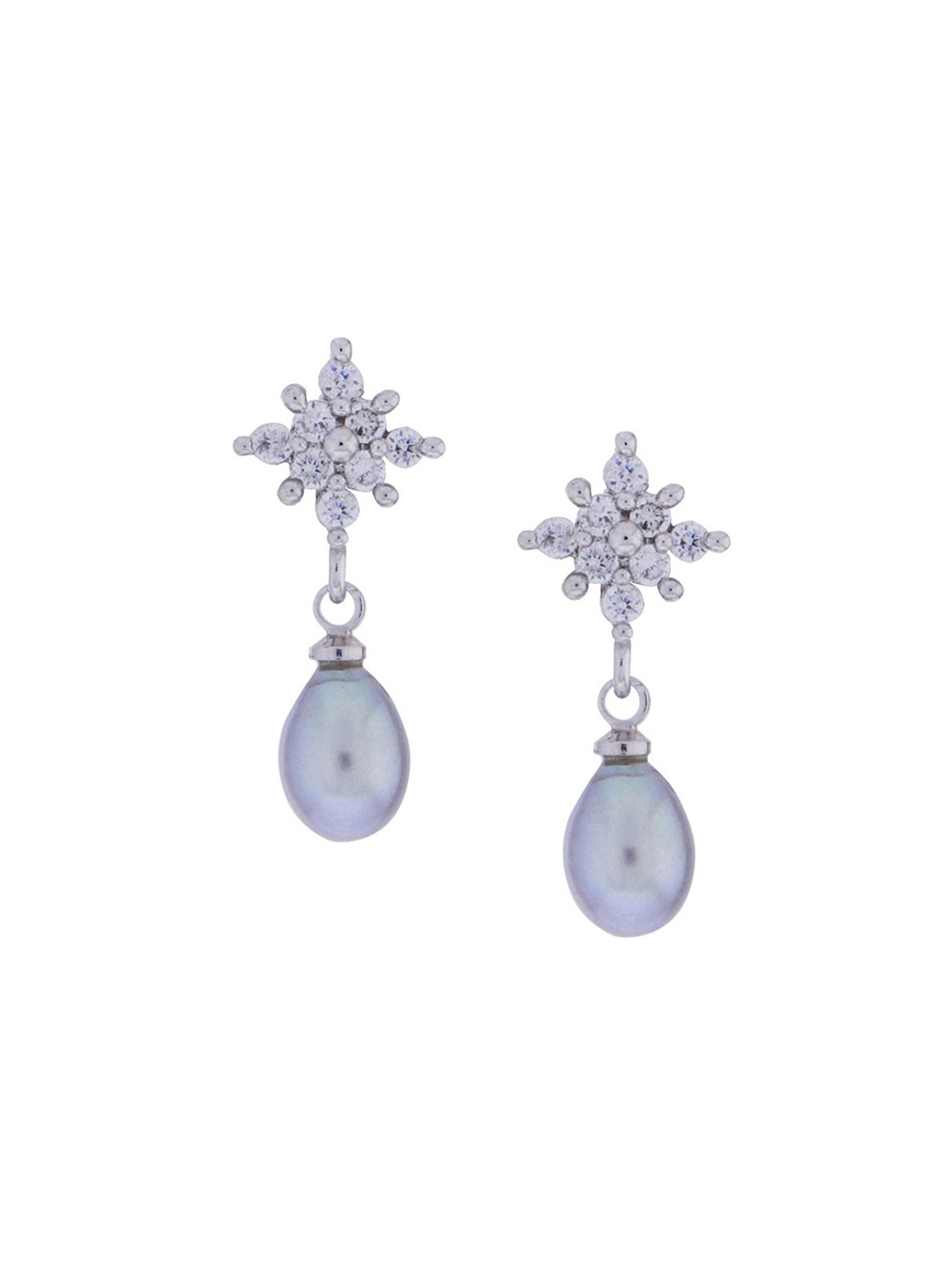 

Sri Jagdamba Pearls Dealer Silver-Plated Contemporary Pearl Drop Earrings, Grey