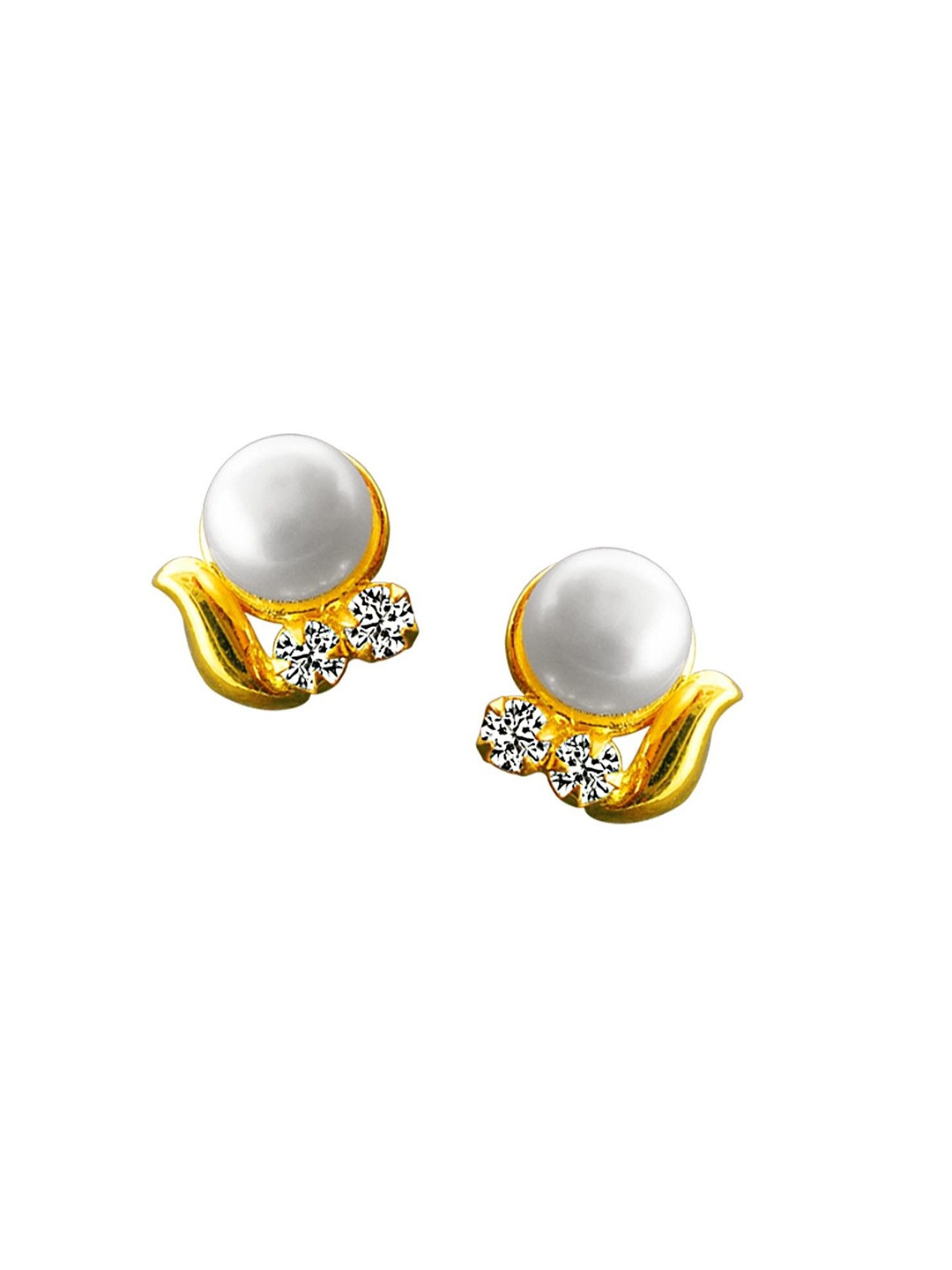 

Sri Jagdamba Pearls Dealer Gold-Plated Mother of Pearl Contemporary Studs