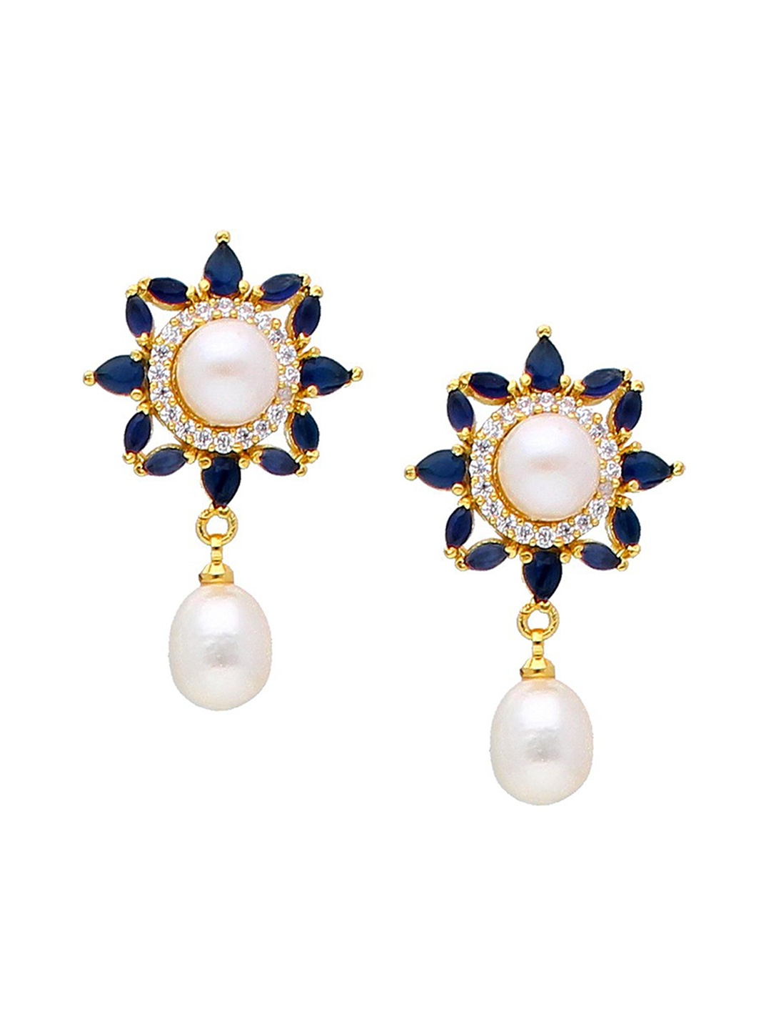 

Sri Jagdamba Pearls Dealer Gold Plated Pearls Beaded Contemporary Drop Earrings