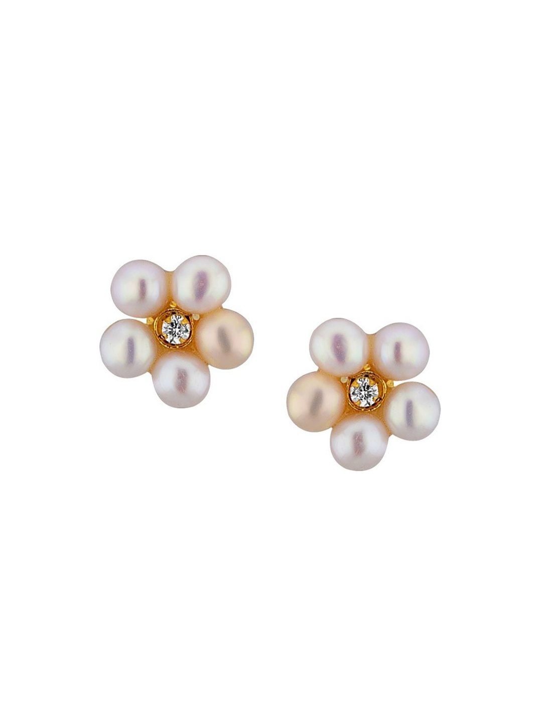 

Sri Jagdamba Pearls Dealer Gold Plated Mother of Pearl Floral Studs