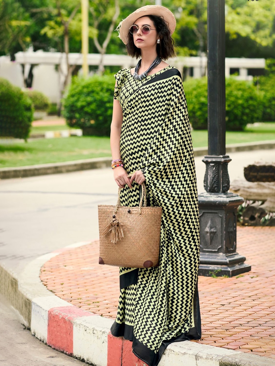 

DEVATITHI Japan Sattin Saree, Yellow
