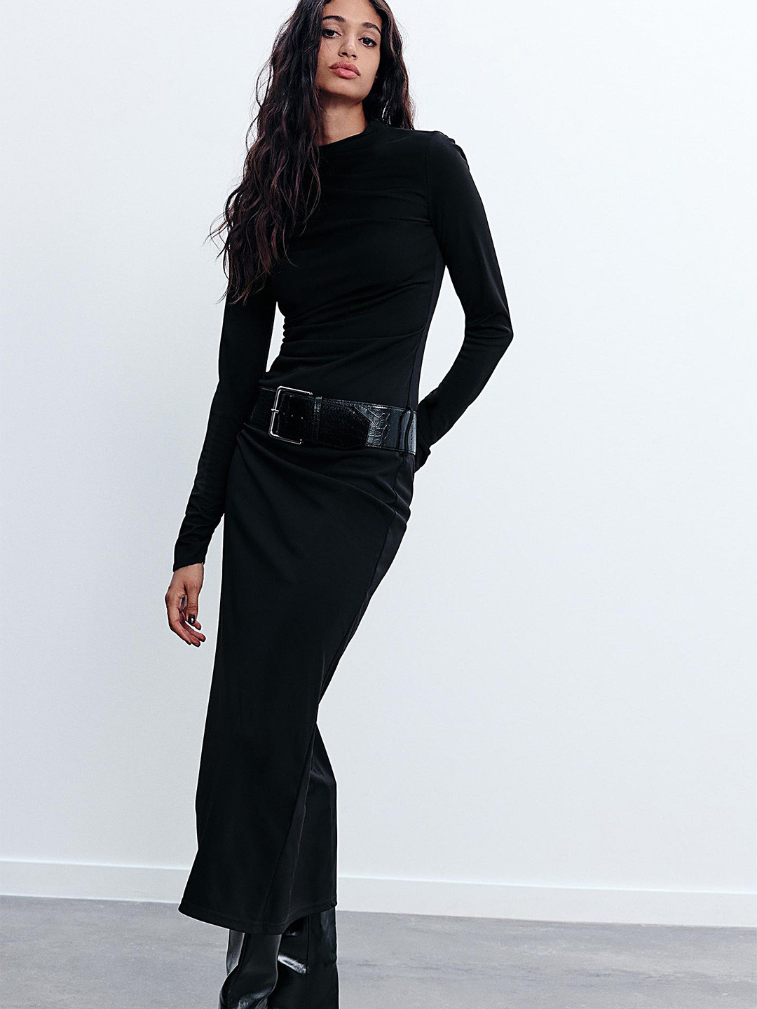 

LULU & SKY Women Maxi Dress With Belt, Black