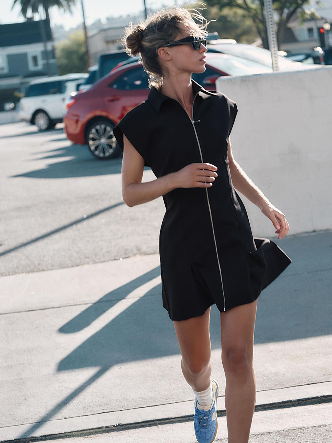 

LULU & SKY Women Shirt Mini Dress, Black