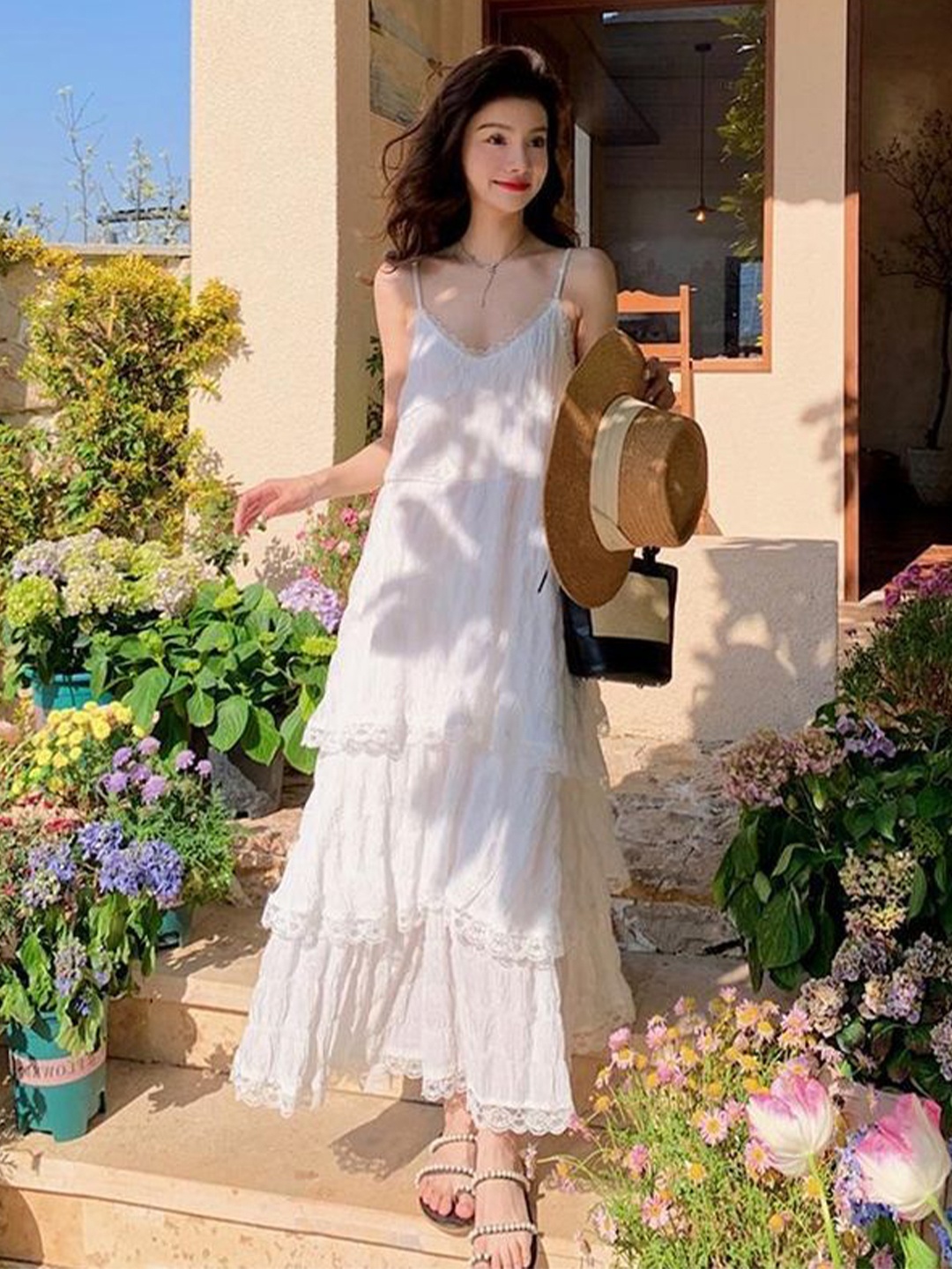

LULU & SKY Women Floral Print Maxi Dress, White