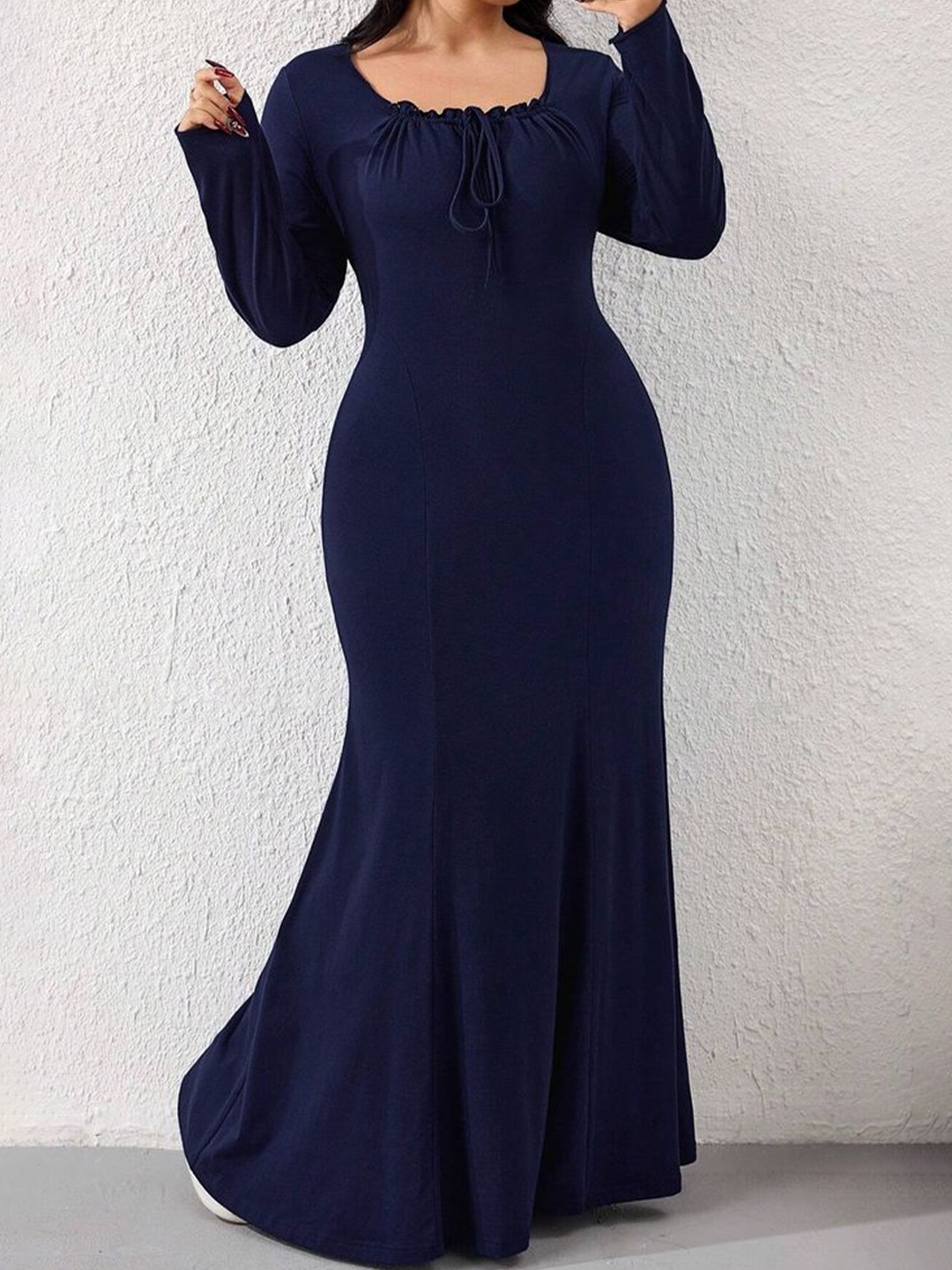 

LULU & SKY Women Plus Size Bodycon Maxi Dress, Navy blue