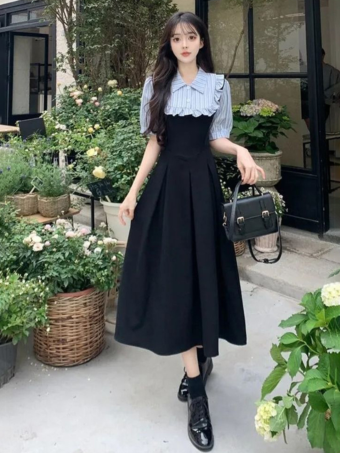 

LULU & SKY Women A-Line Midi Dress, Black