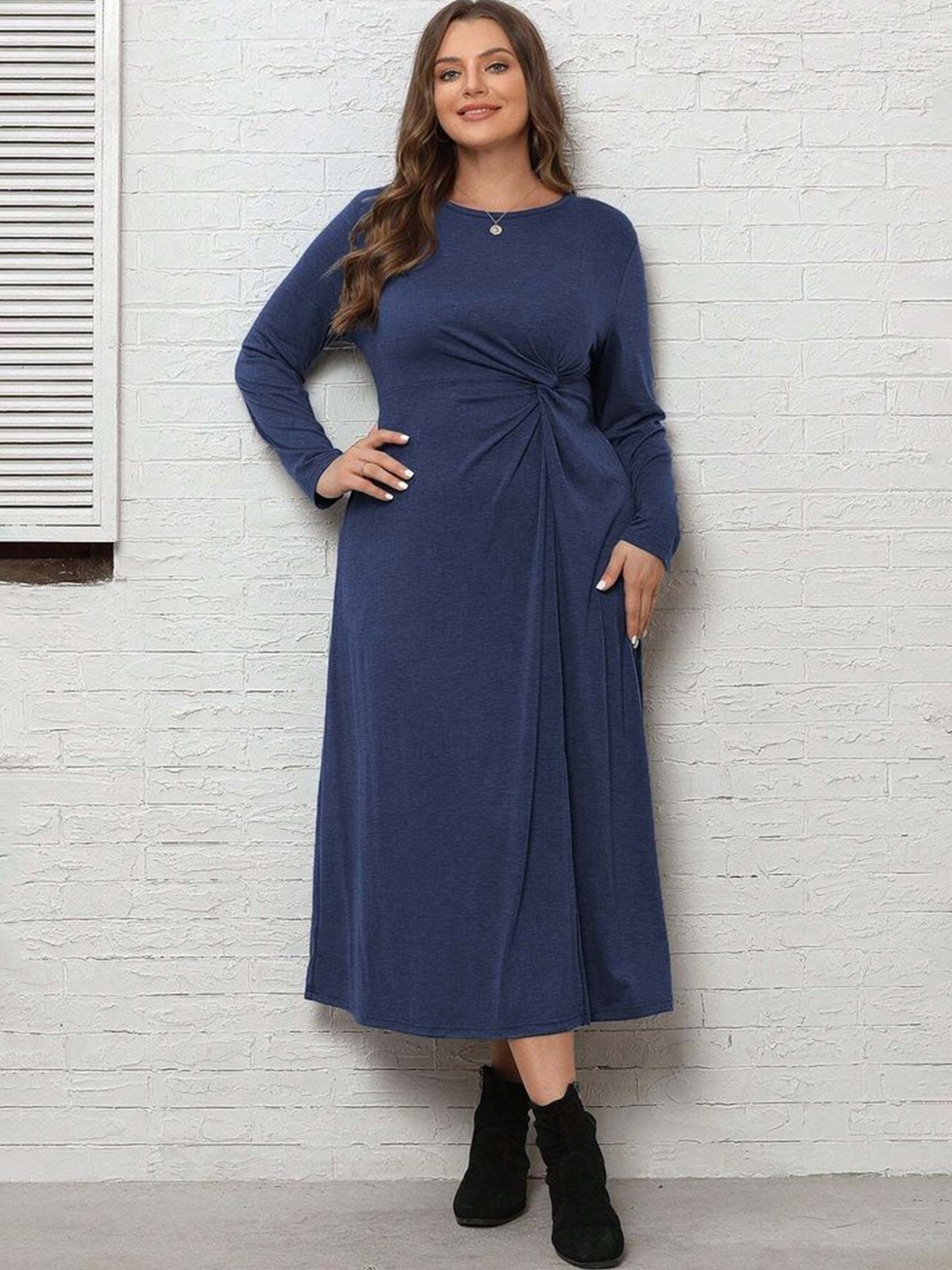 

LULU & SKY Women Plus Size A-Line Midi Dress, Blue