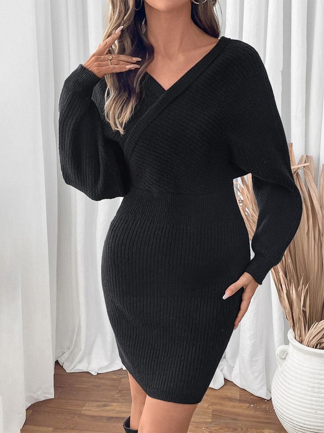 

LULU & SKY Striped Bodycon Dress, Black