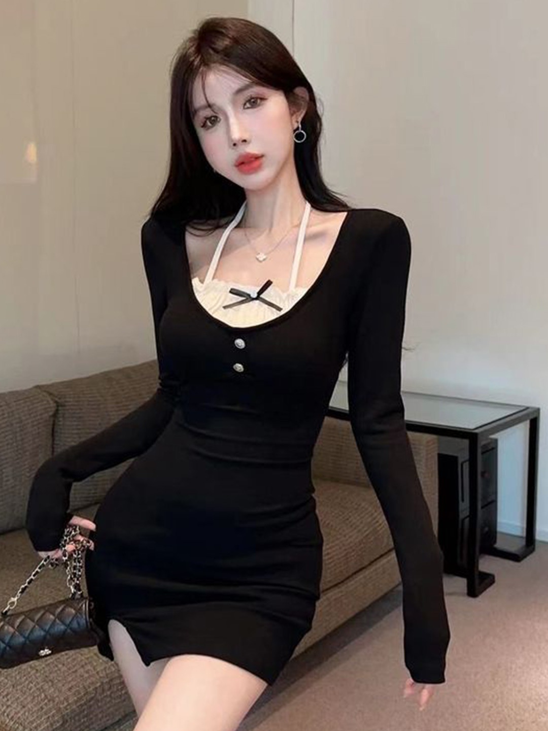 

LULU & SKY Women Bodycon Dress, Black