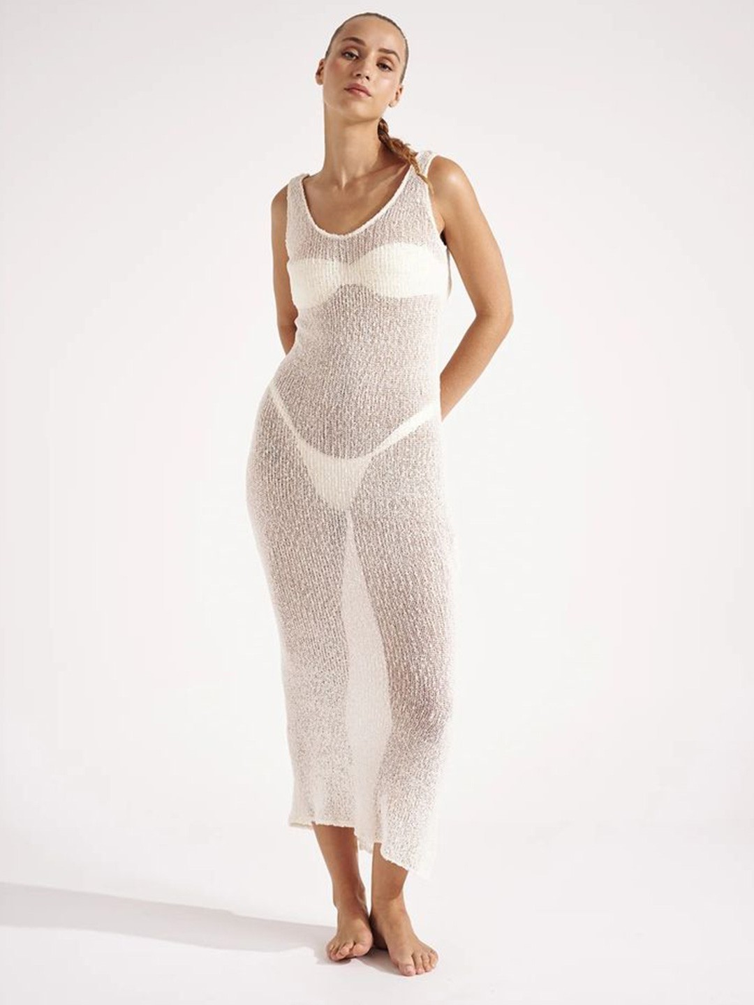 

LULU & SKY Women Self Design Sheath Dress, White