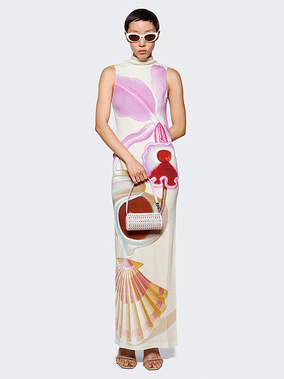 

LULU & SKY Women Round Neck Maxi Dress, White