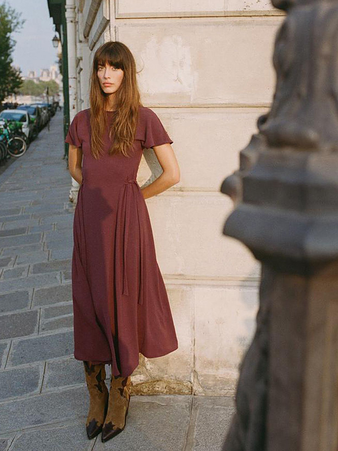 

LULU & SKY Women A - Line Dress, Burgundy