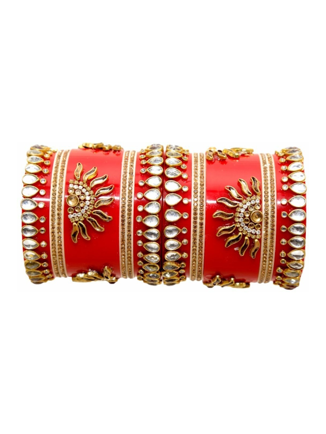 

Zindura Pack of 2 Gold-Plated AD Studded Chudas Bangles