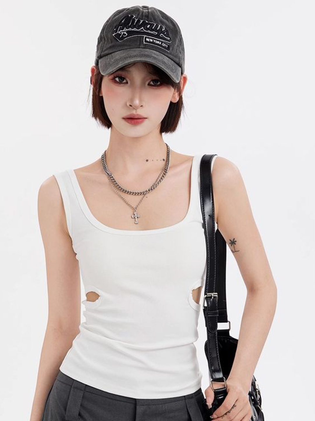 

LULU & SKY Women Cotton Tank Top, White